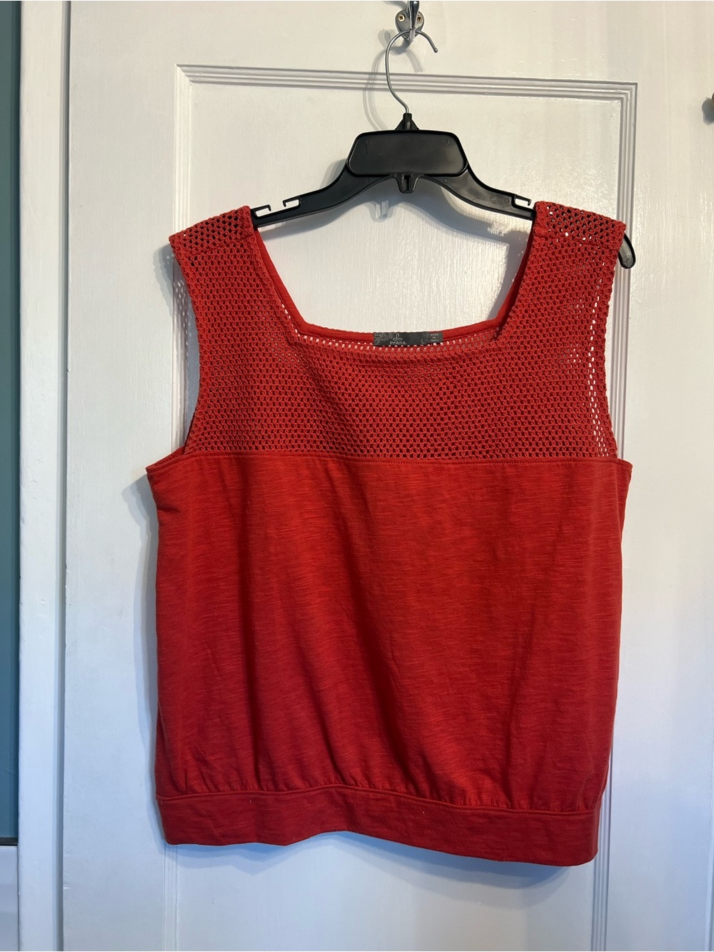 Prana Burnt Orange Knit Yoke Tank Top- womens size large